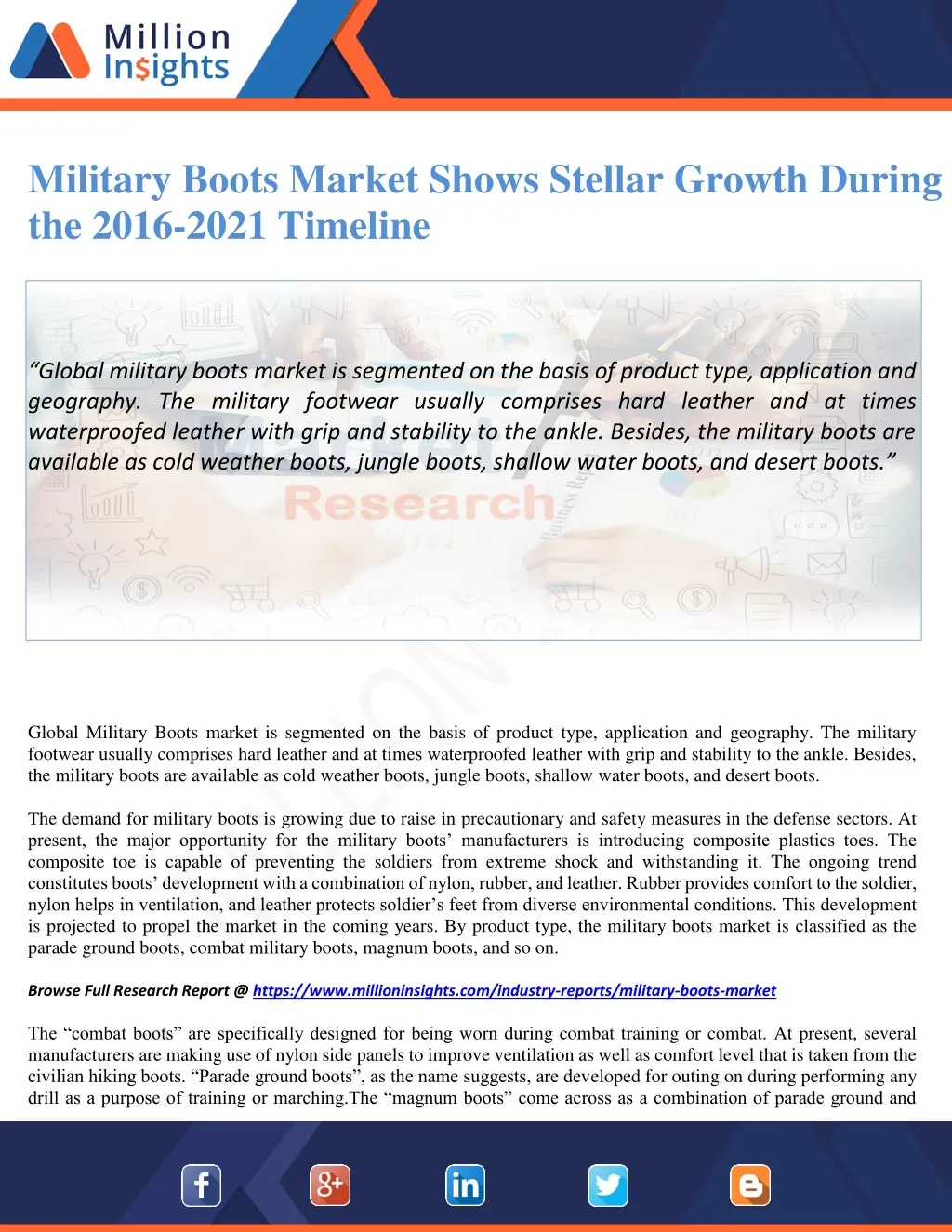 military boots market shows stellar growth during