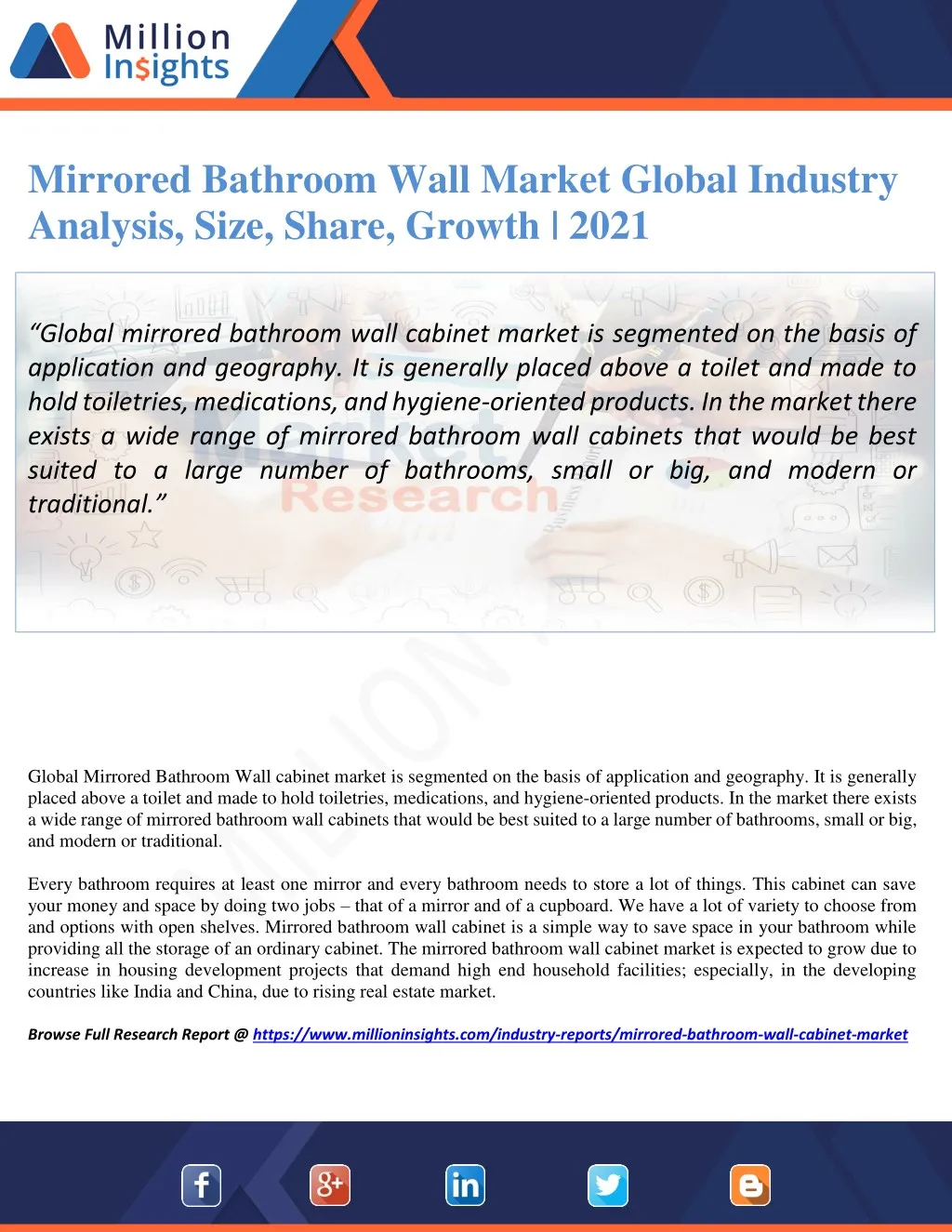 mirrored bathroom wall market global industry