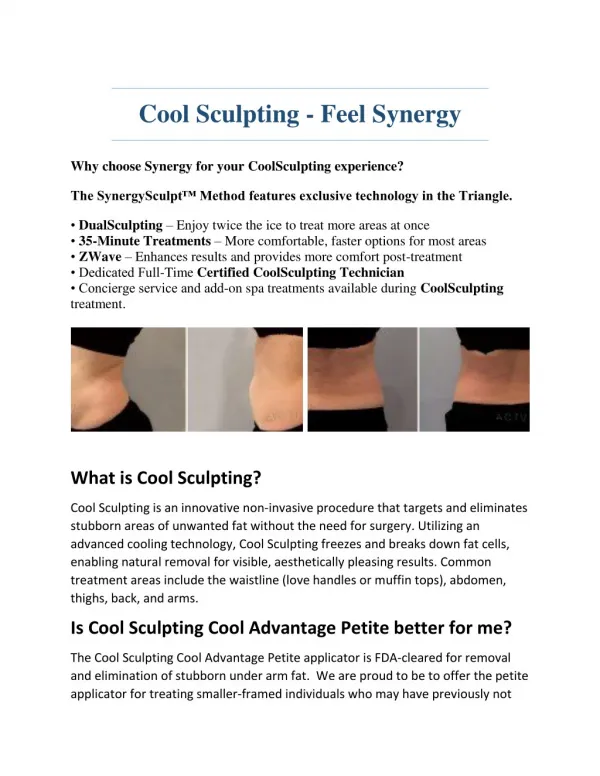 Cool Sculpting - Feel Synergy