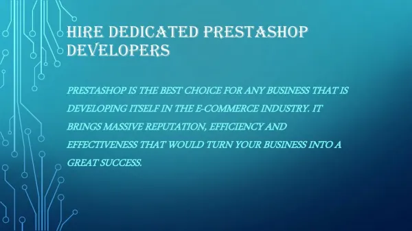 Hire Prestashop Developer