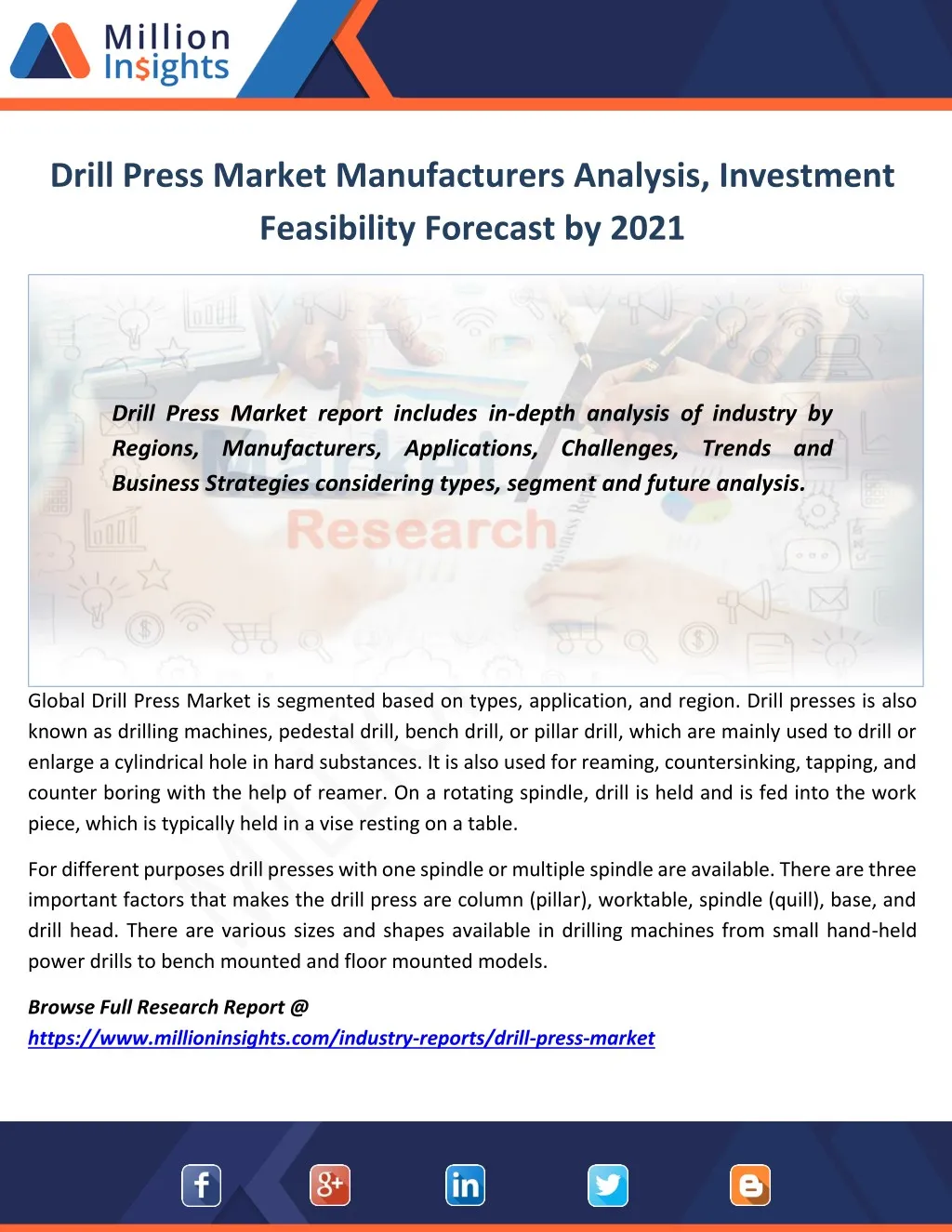 drill press market manufacturers analysis