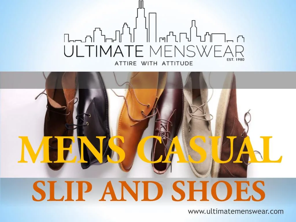 mens casual slip and shoes