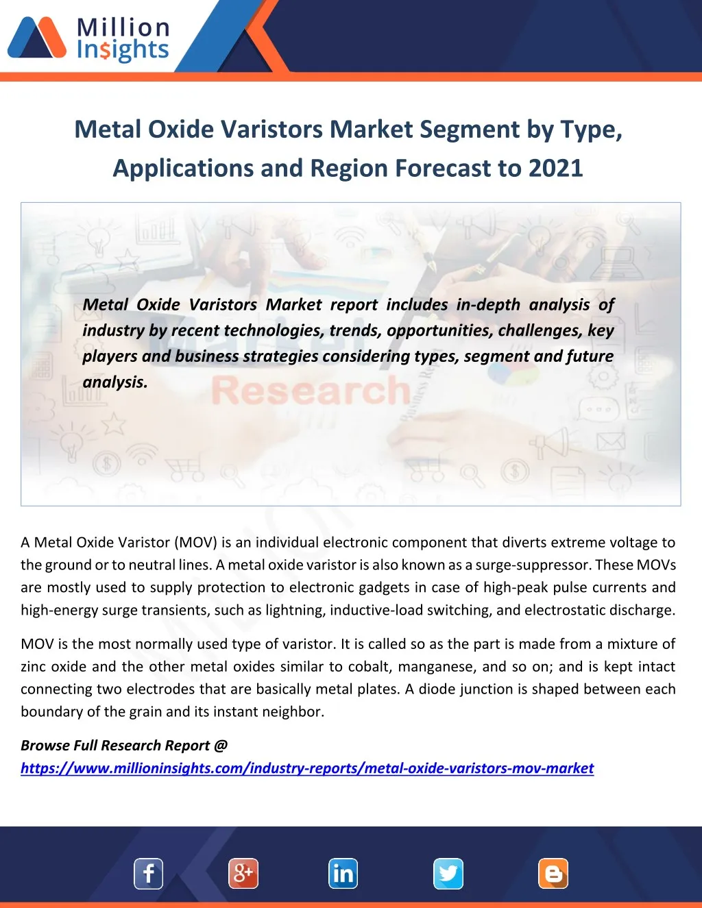 metal oxide varistors market segment by type