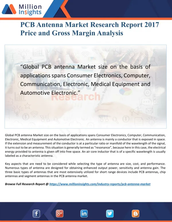 New Research Report: PCB Antenna Market 2021 Specifications