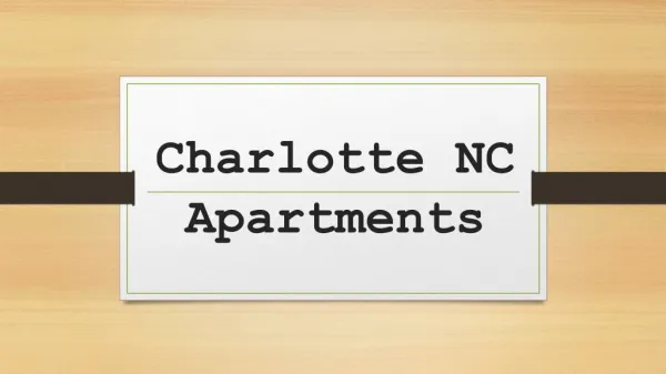 Charlotte NC Apartments