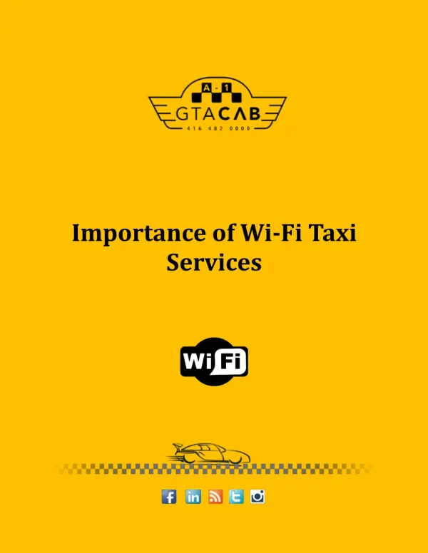 Importance of Wi-Fi Taxi Services