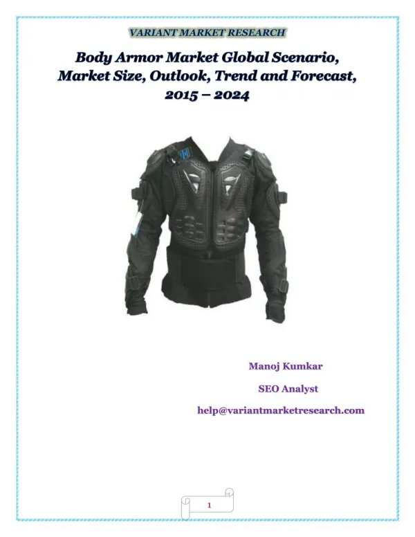 Body Armor Market Global Scenario