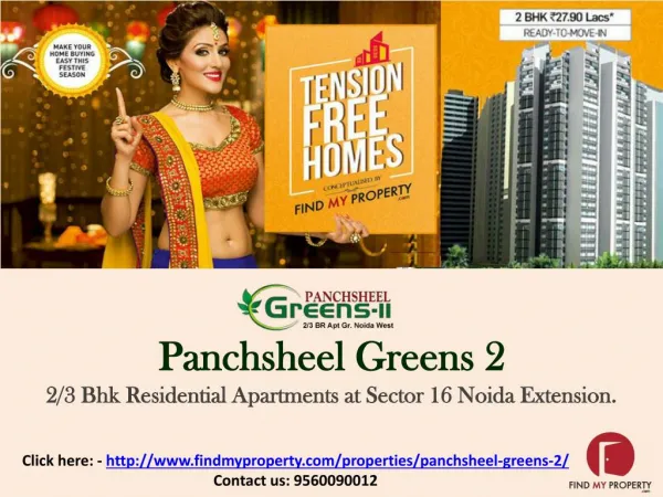 Panchsheel Greens 2 Noida Extension @ 9560090012