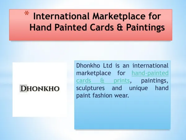 International Marketplace for Hand Painted Cards & Paintings