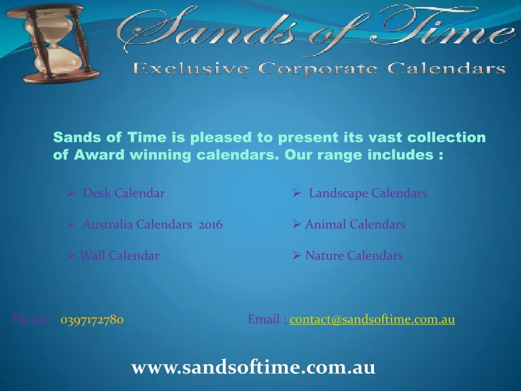 sands of time is pleased to present its vast