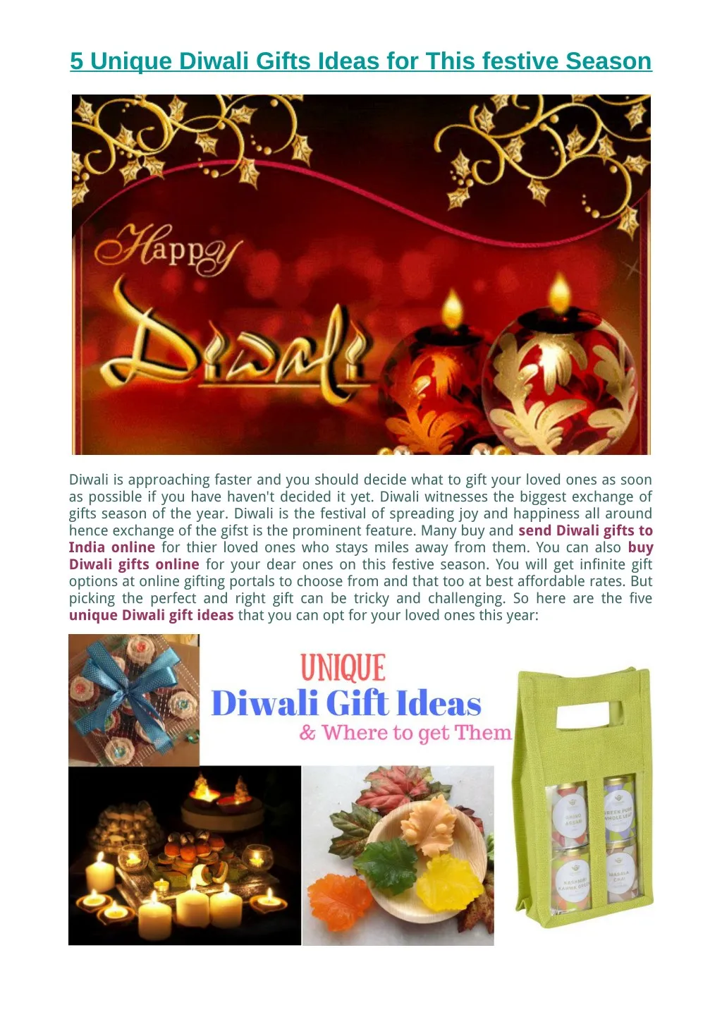 5 unique diwali gifts ideas for this festive