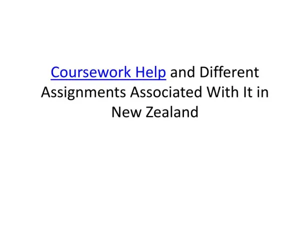 Coursework Help and Different Assignments Associated With It