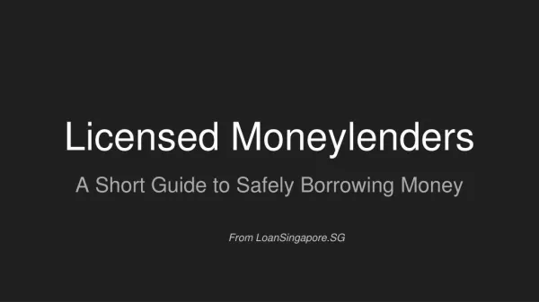 LoanSingapore - Licensed Moneylenders