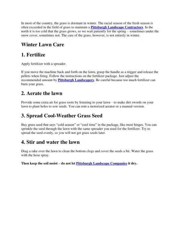 Tips For Winter Lawn Care