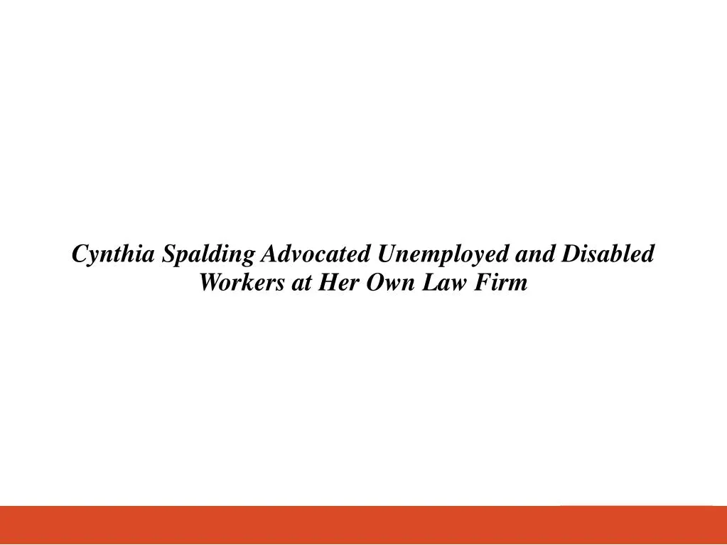 cynthia spalding advocated unemployed