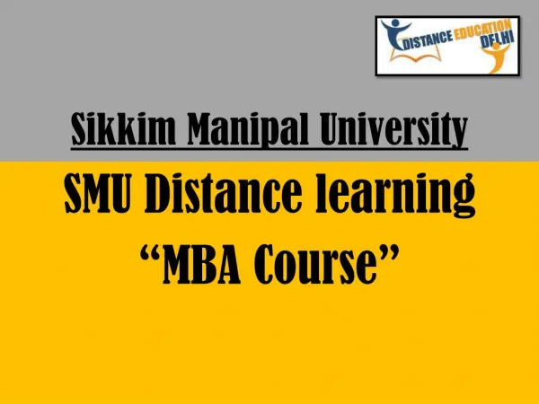 SMU Distance learning MBA Course