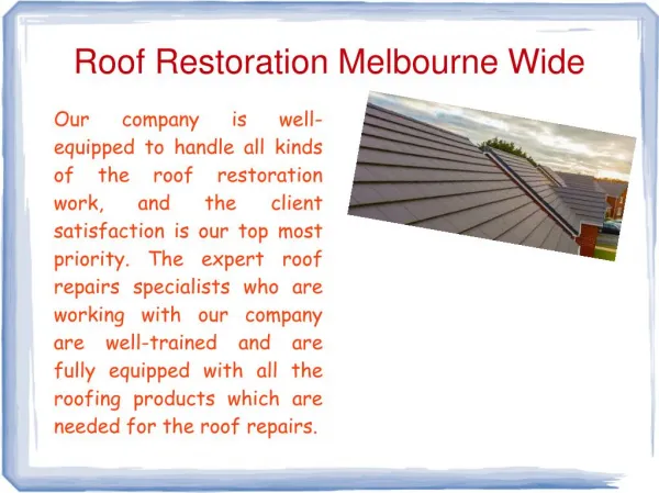Roof Maintenance Points in Melbourne