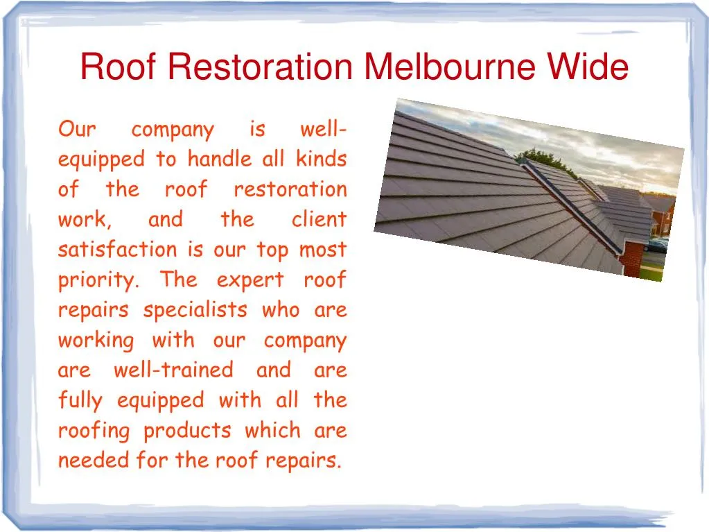 roof restoration melbourne wide