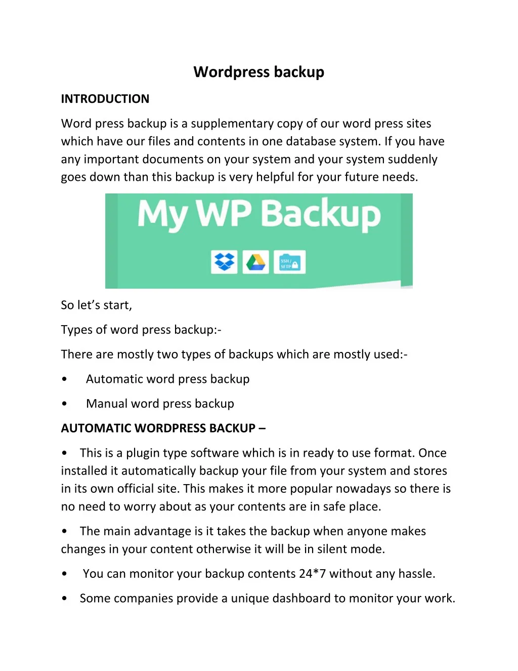 wordpress backup