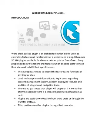 Wordpress Backup Plugin - slide 1