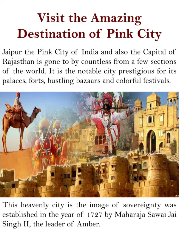 Visit the Amazing Destination of Pink City