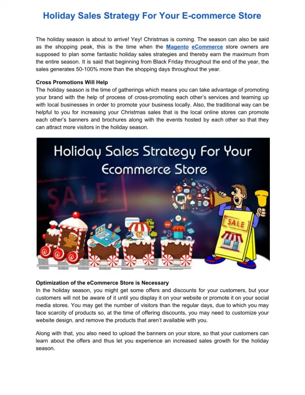 Holiday Sales Strategy For Your E-commerce Store