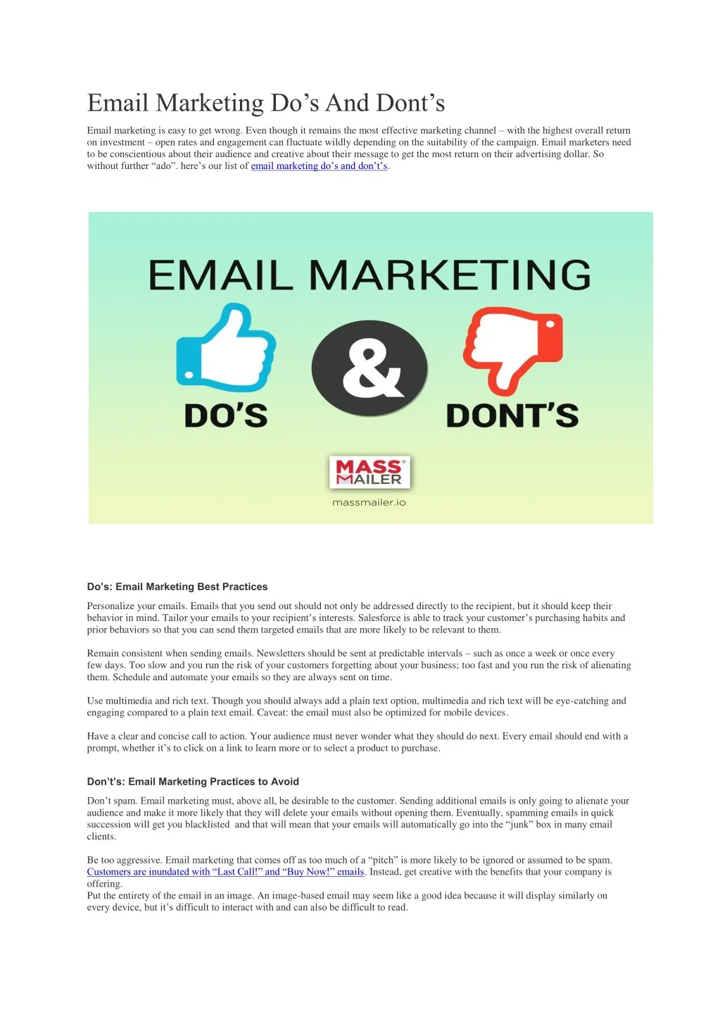 email marketing do s and dont s