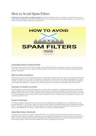 How to Avoid Spam Filters - slide 1
