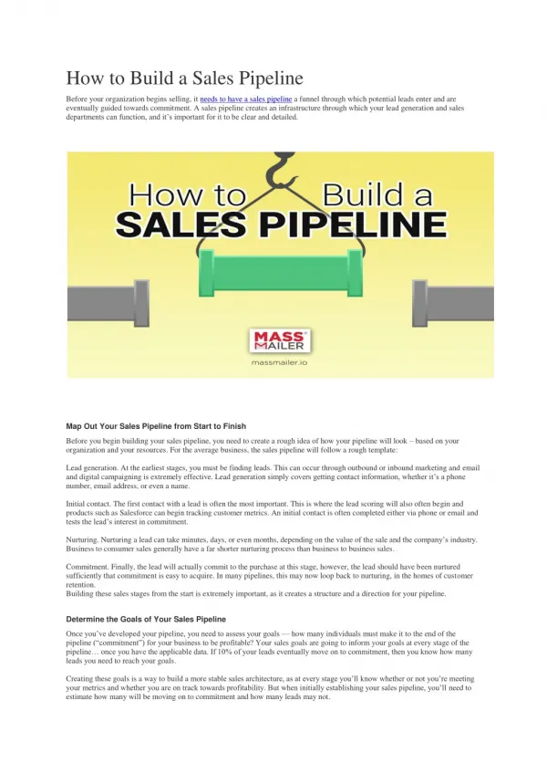 How to Build a Sales Pipeline