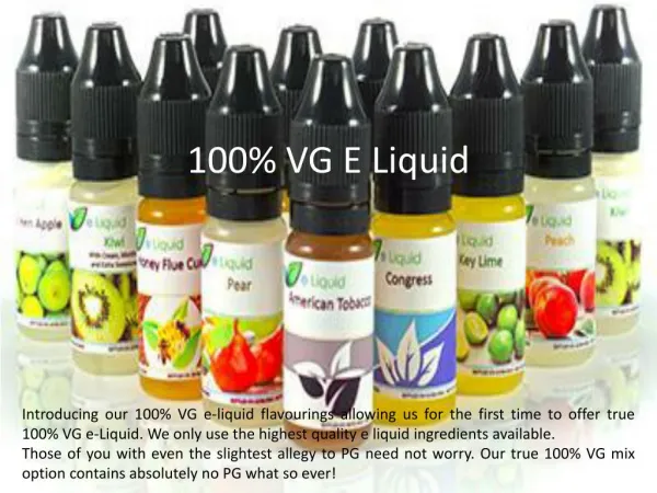 Buy Cheap 100% VG E Liquid