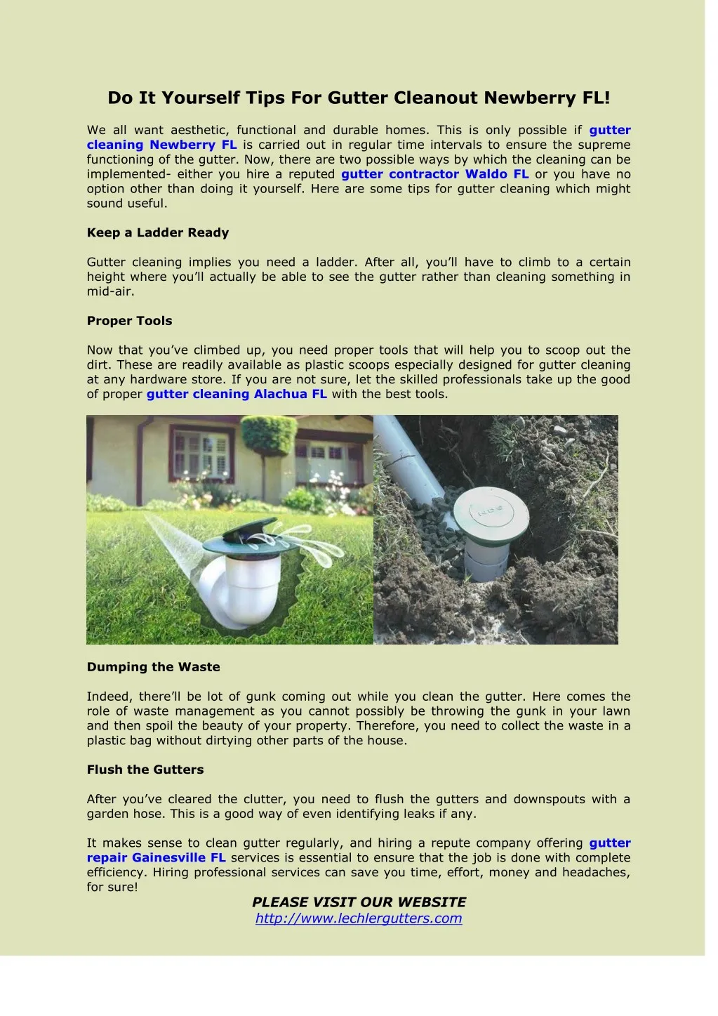 do it yourself tips for gutter cleanout newberry