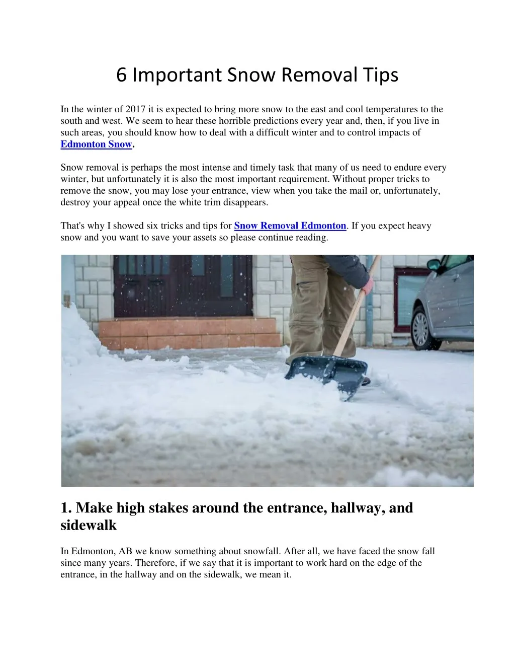 6 important snow removal tips