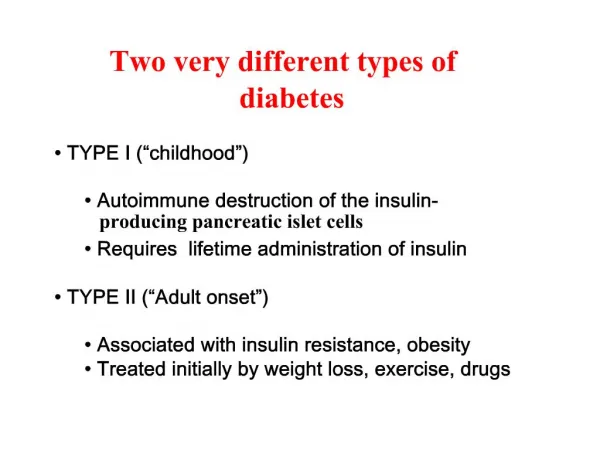 Two very different types of diabetes