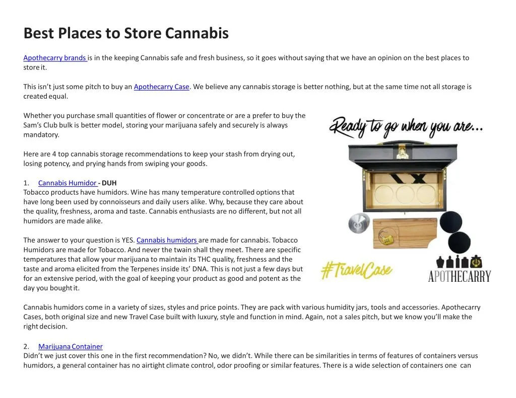 best places to store cannabis