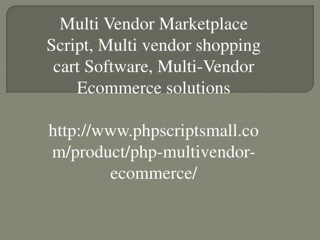 multi vendor marketplace script multi vendor