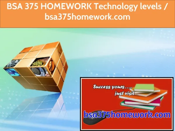 BSA 375 HOMEWORK Technology levels / bsa375homework.com