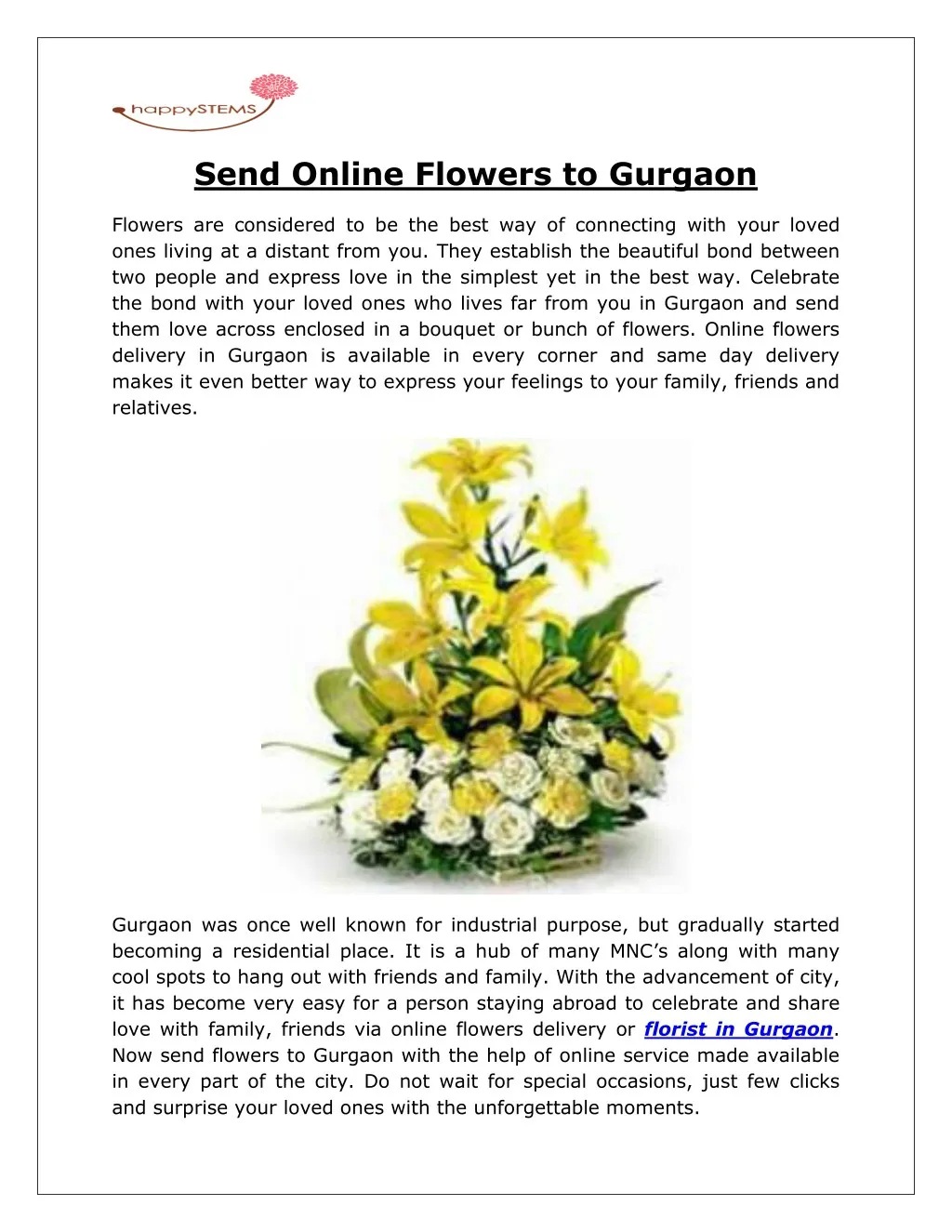 send online flowers to gurgaon