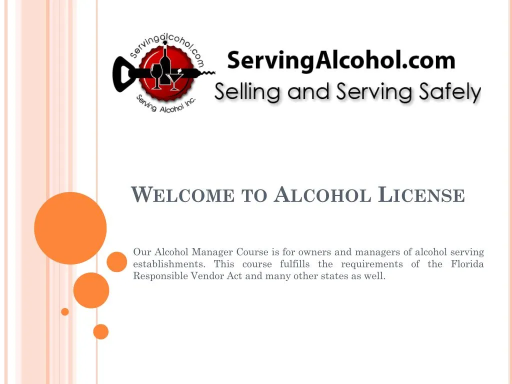 welcome to alcohol license