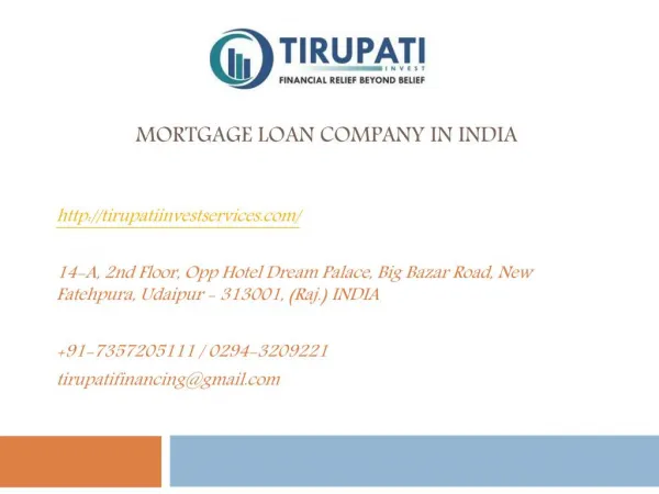 Mortgage Loan Company in India