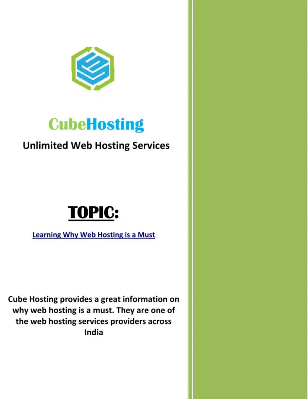 Learning Why Web Hosting is a Must