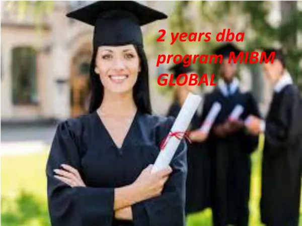 2 years dba postgraduate programs in India
