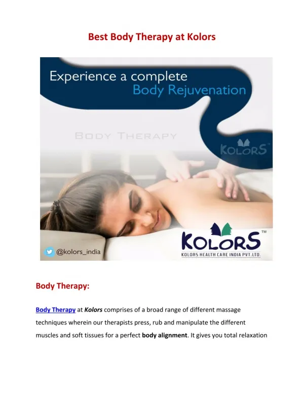 Body therapy services | Body therapy massage | Body therapy wellness center