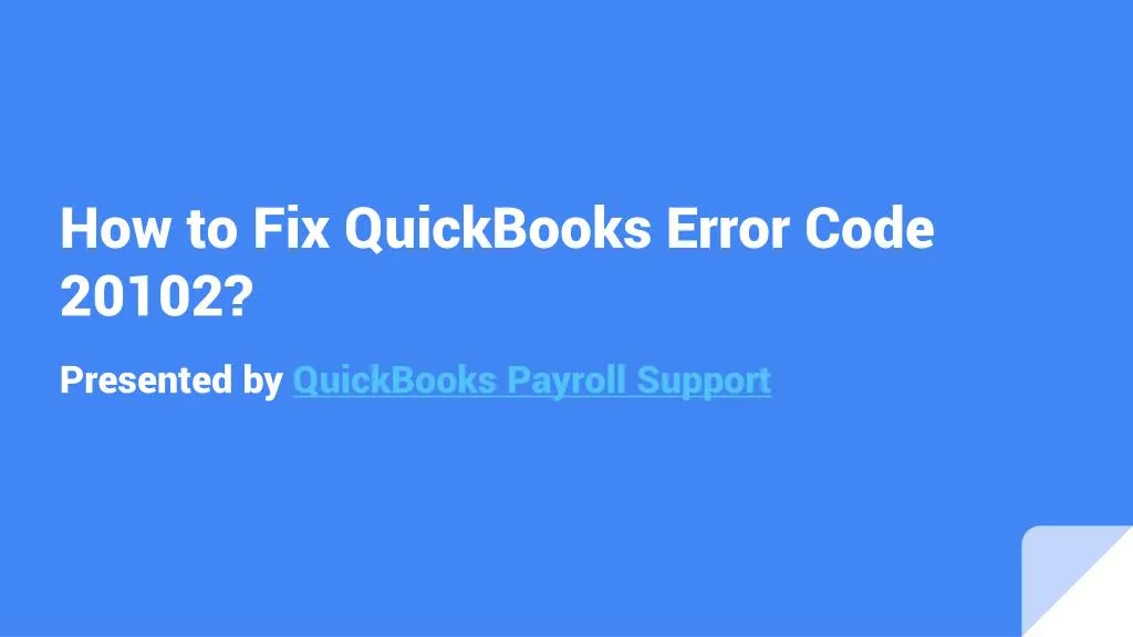 how to fix quickbooks error code 20102