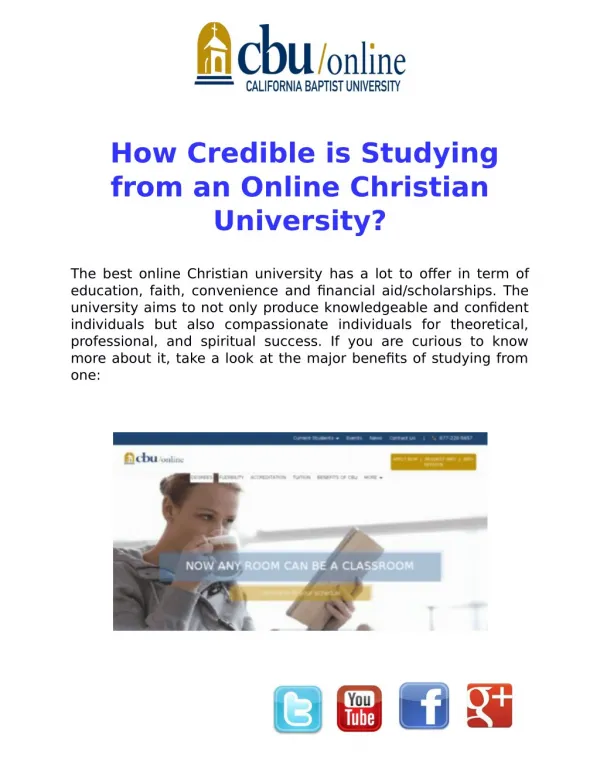 How Credible is Studying from an Online Christian University? | CBU Online