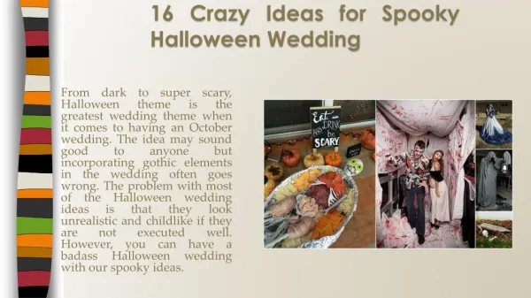 16 Crazy Ideas for Spooky Halloween Wedding - 123WeddingCards