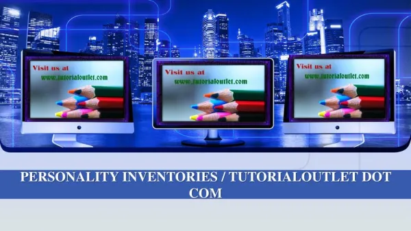 PERSONALITY INVENTORIES / TUTORIALOUTLET DOT COM