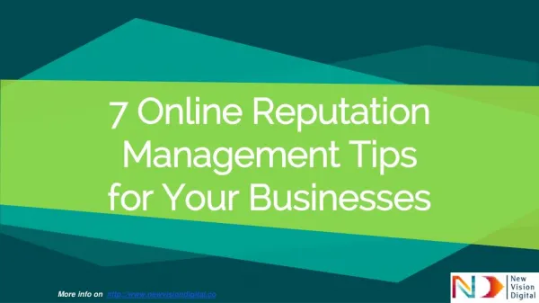 7 Online Reputation Management Tips for your Businesses