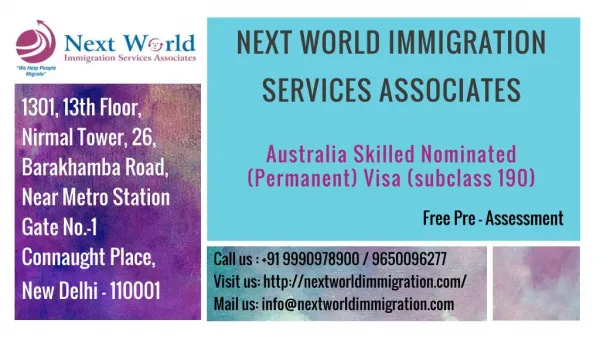 Australia Visa Consultants in Delhi - Australia Skilled Nominated Visa Program