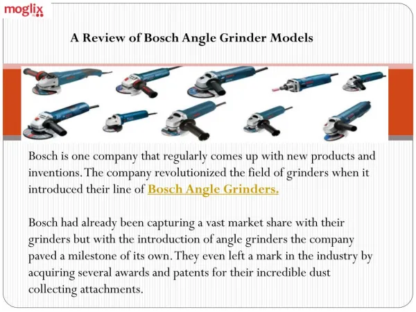 A Review of Bosch Angle Grinder Models