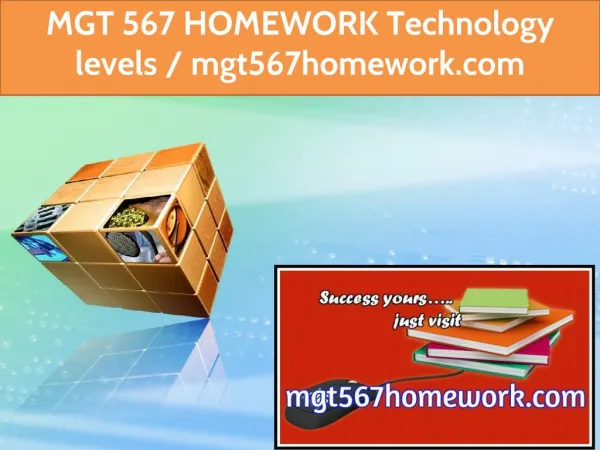 MGT 567 HOMEWORK Technology levels / mgt567homework.com
